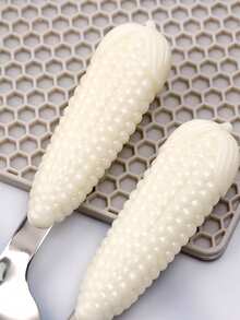1pc/2pcs Creative Corn-Shaped Handle 304 Stainless Steel Spoon & Fork Set, Reusable Home Dessert Spoon And Salad Small Fork, Suitable For Salad, Ice Cream, Cake, Dessert And Fruit Elegant Small Tableware - View 9