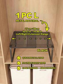 Expandable Metal Closet Storage Organizer Rack, Adjustable Height, Space-Saving Vertical Storage Rack For Clothes, Shoes, Cabinets - Easy To Install, Compatible With Wardrobes, Shoe Racks, Closet Organization, Suitable For Home, Office, Retail Spaces, Closet Storage And Organization - Multicolor - View 14