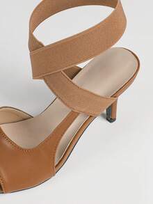Women's Fashion Daily Wear High Heel Sandals - Coffee Brown - View 4