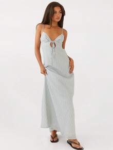 Women Long Dresses - Sky Blue - View 2