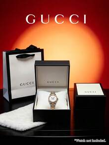GUCCI Watch Gift Box With Gift Bag, Original Brand Watch Packaging Box, Empty Box Only - Black and White - View 2