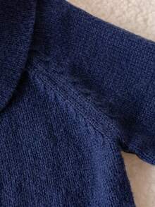 Sweater Rajut Lengan Raglan Warna Polos Gaya Preppy untuk Bayi Laki-laki, Cocok untuk Sekolah, Aktivitas Sehari-hari, Musim Semi, Gugur, dan Musim Dingin. - Navy Blue - View 7