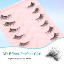10 Pairs Half Lash False Eyelashes, Faux Mink Material, Transparent Lash Root, Natural Fluffy, Makeup Tool, Extended Strip Eyelashes - Black - View 6