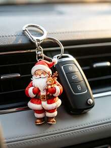 Santa Claus Series Pattern Keychain, Multiple Styles Available, Party Pendant, Multi-Functional Keychain Decoration, Phone Charm, Backpack Charm, Key Charm, Car Charm, Party Fashion Accessory, Fun 2D Acrylic Accessory, Suitable For Backpack, Bag, Car Key Charm And Daily Use, Great Choice For Couple Gift, Party Supplies, Christmas, Halloween Gift - Multicolor - View 7