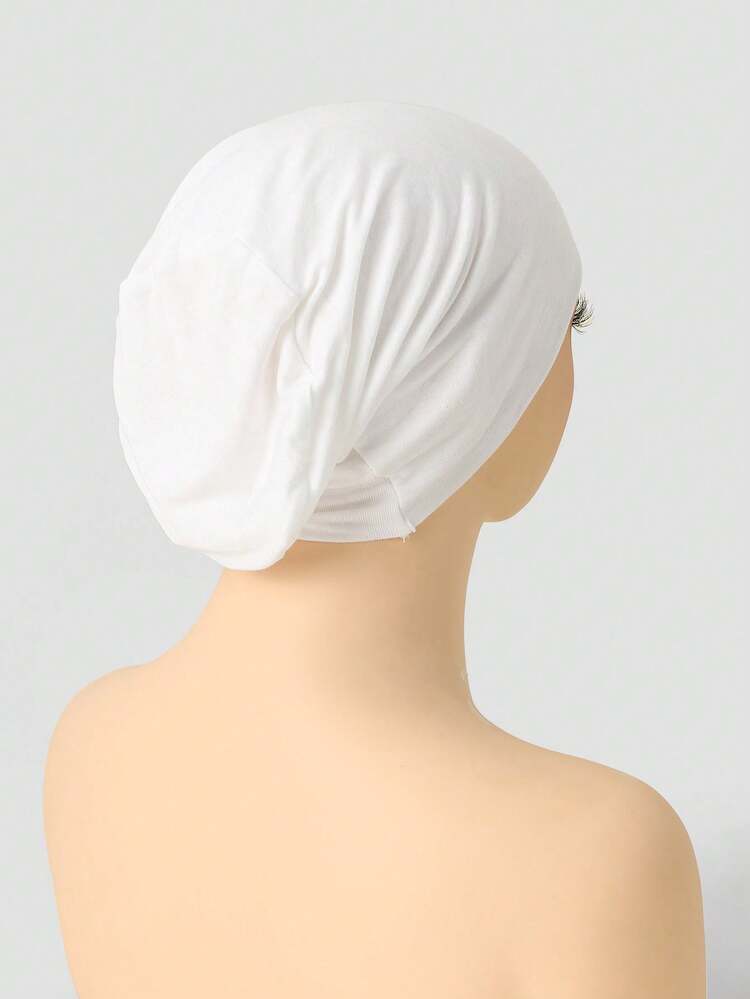 1pc Minimalist Solid Color Soft Comfortable Headscarf Headband, Swirl Design Hat, Women's Chemotherapy Cap, Suitable For Daily Wear And Outdoor Sports - White a - View 6