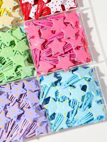 12/6/1pc Girls Multi-Color Bangs Clip BB Hair Clip Five-Pointed Star Hair Accessory Durable Sweet Versatile For Daily Use - Multicolor - View 3