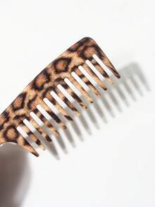 10Pcs Water‑Transfer Printed Marbled Wide Tooth Comb, Leopard & Love Pattern, Portable Easy‑To‑Clean Hair Comb, For Travel & Home Dresser, Daily Use, Salon Hair Tool, Valentine's Day Gift For Girlfriend, Back To School Essential, Fall Decor - Multicolor - View 10