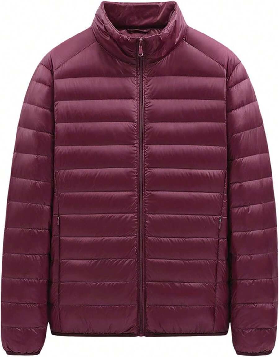 Men Plus Size Down Coats - Apricot - View 1