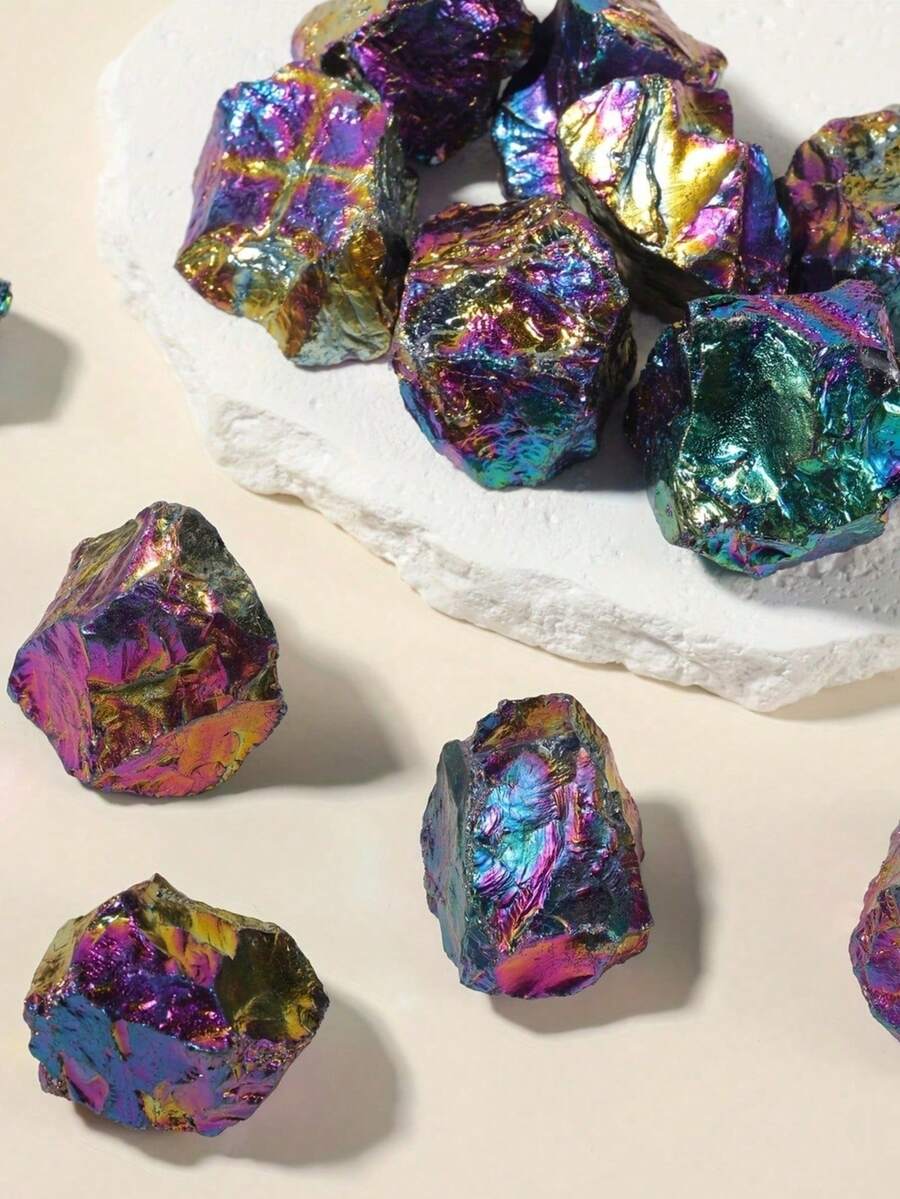 天然水晶原石 紫水晶 紅寶石 綠色風信子石 多種重量可選 居家裝飾 DIY 珠寶禮品 - 紫色 - 查看 1