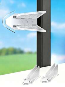 1/2/4pcs Sliding Door Locks, Self-Adhesive Child Safety Locks, No-Drill Window Locks, Sliding Cabinet Door Latches, Easy Installation - Multicolor - View 1