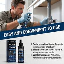 Waterproof Sealing Repair Spray, Deep Penetration Fast Sealing Convenient Operation Long-Lasting Protection Spray, Repairs Various Household Leakage Issues, Suitable For Concrete, Asphalt And Multiple Base Surfaces, Covers Common Leakage Points In Kitchen, Bathroom And Roof, Quickly Forms Impermeable Sealing Layer, Creates Continuous Waterproof Barrier, Convenient And Fast For Daily Use, Practical Small Gift For Family And Friends On Holidays, Christmas And Halloween - A - View 10