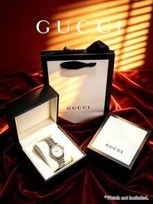 Hộp đựng đồng hồ rỗng Gucci kèm túi quà, bao bì quà tặng sang trọng, phù hợp để lưu trữ đồng hồ và làm quà tặng, chỉ có hộp - Đen và trắng - Xem 4