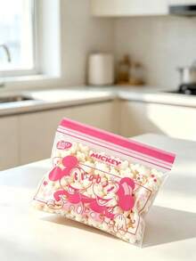 Disney Cute Cartoon Reusable Sealed Fresh-Keeping Bags, Double-Track Leak-Proof Thickened PE Home Organization Bags, Refrigerator Storage Snack Fruit Food Portioning Storage Bags, Microwaveable, Freezer , Kitchen Daily Food Organization, Multiple Sizes Available - View 4
