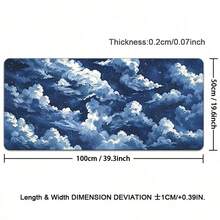1pc Mouse Pad Dark Blue Cloudy Sky Gaming XL HD New Computer Mousepad XXL Natural Rubber Carpet Soft Mouse Mats, Suitable For School, Home, Gaming, Work, Office And Other Basic Uses - View 8