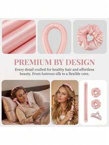4pcs Heatless Curling Rods Hair Curlers No Heat Spiral Curling Rods Natural Soft Wavy Hairstyle DIY Curling Tools Suitable For Sleep Use Gift Curling Hairstyle Tools Hair Accessories Headband Women Hair Accessories - Multicolor - View 4