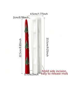 1pc Embossed Long Stem Christmas Candle Silicone Mold, Fine Texture And Soft Material, Suitable For DIY Aromatherapy Candles And Miniature Landscape Decoration, Ice Skate & Walnut Embossed Pattern, Home Desktop Holiday Decor, Resin Craft Mold, Suitable For Handmade Creators, Christmas, New Year, Thanksgiving, Halloween - A - View 8