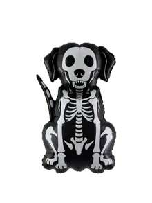 1/2pcs Halloween Skeleton Dog Foil Balloon, Black And White Skeleton Puppy Aluminum Balloon, Halloween Theme Party Decoration, Ghost Pet Dog Shaped Balloon, Halloween Background Photo Prop, Home Yard Indoor Outdoor Decoration, Halloween Eve Party Supplies - Skeleton Dog - View 12