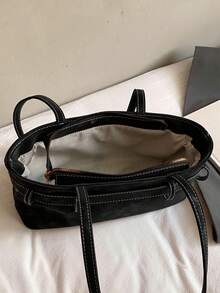 Nicekee Vintage Versatile And Fashionable Handbag, Equipped With Square Buckles And Exquisite Hanging Decorations, Suitable For Shopping And Commuting - Black - View 12