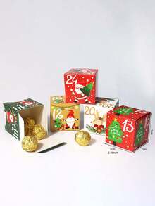 24pcs DIY Christmas Advent Calendar Boxes, 2026, 24 Days Countdown Calendar Gift, Christmas Cardboard Numbered Boxes, Make And Fill Your Own Advent Calendar Boxes, Holiday Party Favors, Christmas Gift Boxes, Christmas Decoration - Multicolor - View 4