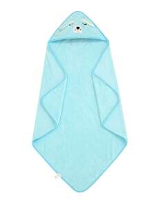 Handuk Mandi Bayi Satuan, Tersedia dalam Berbagai Warna dan Desain Kartun, Terbuat dari 100% Serat Poliester, Lembut dan Ramah Kulit, dengan Daya Serap yang Sangat Baik. Barang Penting untuk Bayi Baru Lahir. - anjing biru - View 1