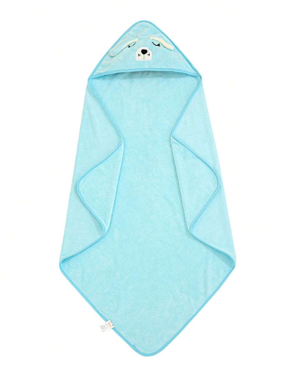 Handuk Mandi Bayi Satuan, Tersedia dalam Berbagai Warna dan Desain Kartun, Terbuat dari 100% Serat Poliester, Lembut dan Ramah Kulit, dengan Daya Serap yang Sangat Baik. Barang Penting untuk Bayi Baru Lahir. - anjing biru - View 1