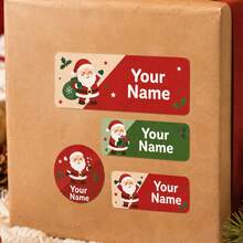 Custom Christmas Name Stickers, Personalized Gift Labels, Festive Santa Christmas Tree Style, Customized Holiday Stickers, Customizable Gift Wrapping Labels, Christmas Party Decor, Stocking Gift Seals, Christmas Decorations, Family And Friends - Multicolor - View 7