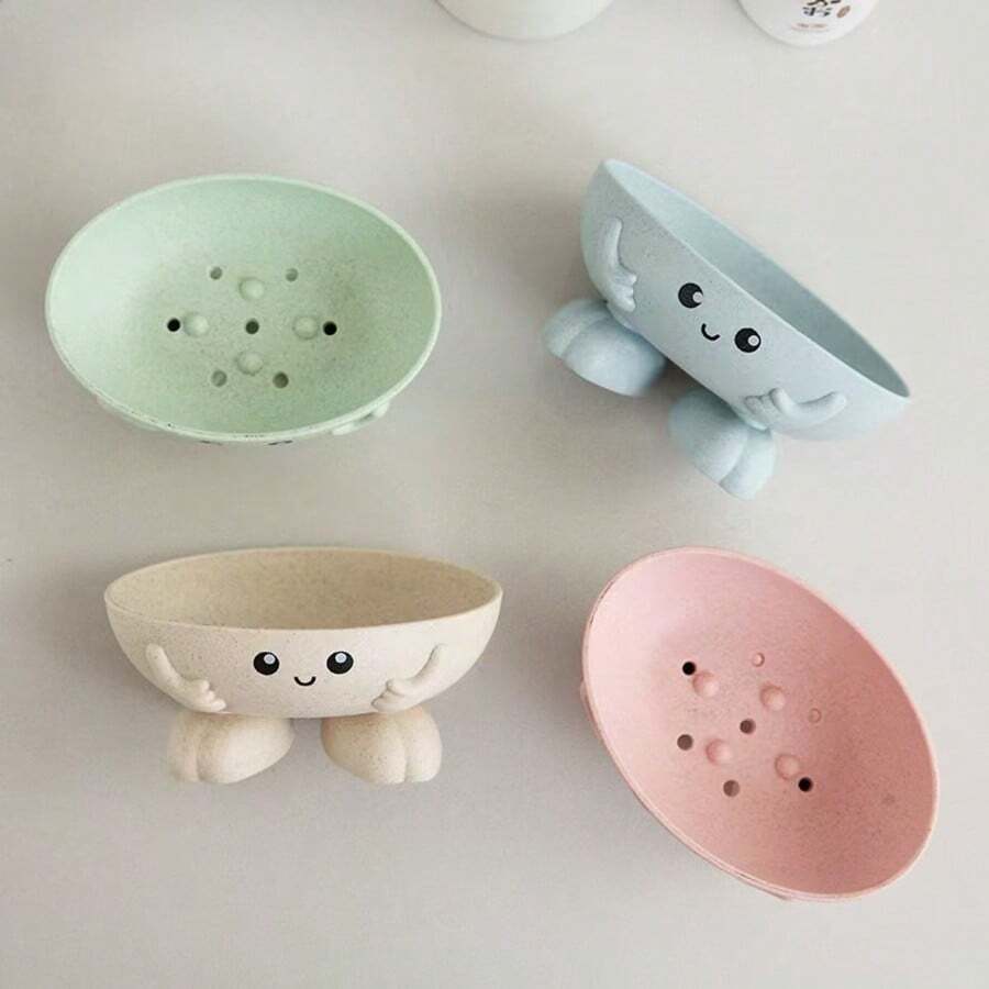 Cute Soap Box Creative Drainage Portable Student Dorm Bathroom Home Bathroom Soap Holder Storage Rack - A - View 1