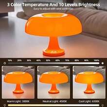 Modern Minimalist LED Mushroom Shaped Table Lamp, USB Powered, 3 Color Temperature Modes, Multiple Colors Available, Suitable For Bedroom/Living Room/Desk/Reading Area/Nightstand/Holiday Gift - Multicolor - View 9
