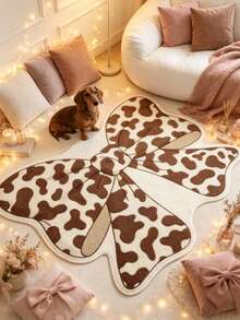 1pc Pink Bow Pattern Floor Mat, Decorative Carpet, Bedroom Decor, Small Rug, Carpet, Home Decor, Living Room Carpet, Small Living Room Rug, Bedroom Rug, Living Room Home Decor, Outdoor Rug, Washable Carpet - Multicolor 11 - View 1