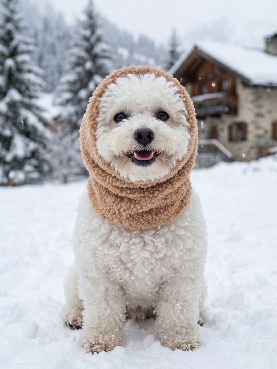 Brown Thin Polyester Fleece Pet Hat, Comfortable And Warm, Suitable For Cats And Dogs, With Elastic Ear Hood, Cat Supplies, Dog Accessories, Suitable For Indoor And Outdoor Use