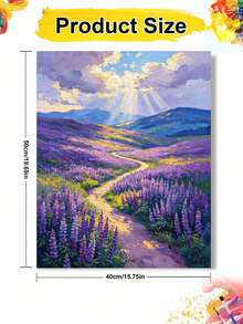 1pc Oil Painting By Numbers Kit, Lavender Fields DIY Art & Craft, Home Wall Decor, Canvas Oil Painting Decoration, Holiday Gift Includes Paintbrushes And Paints. - Sets - View 10