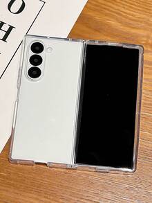 1pc TPU Soft Shell Anti-Drop Folding Protective Case With Connector Compatible With Samsung Galaxy Z Fold6/7/8/8 Ultra - Clear - View 2