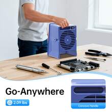 Blue Compact Soldering Fume Extractor, 1.07M³/Min Air Flow Static Conductive Material For Solder Work Odor Removal - Blue - View 1