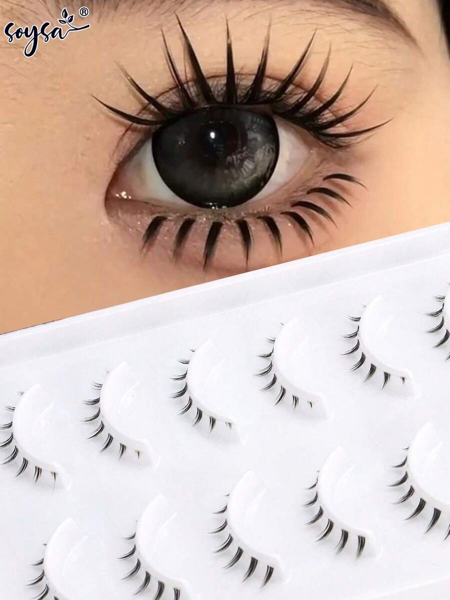 10 Pairs Of Bottom Eyelashes ,Anime Eye Perfect To Pair With Any Upper Eyelash Product For A Variety Of Makeup Looks - Black - View 1