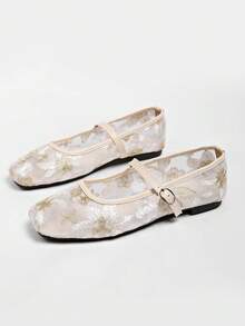 Plus Size Women's 41-43 Flat Wide Fit Suede Slip-On Slides For Outdoor Wear, Spring/Autumn - Beige - View 7