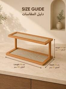 1 cái kệ lưu trữ mặt bàn gỗ 2 tầng với khay đục lỗ và 2 cột đỡ, giá đựng cốc và ly nhỏ gọn cho mặt bếp, trạm cà phê, bàn trang điểm phòng tắm, bàn trang điểm, bàn làm việc và sắp xếp đồ dùng trong nhà, không bao gồm các vật phẩm trưng bày - Nhiều màu - Xem 8