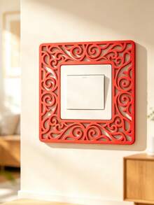 3D Printed Chinese Style Carved Hollow Switch Panel Decorative Cover, No-Drill Switch Frame, New Chinese & European Wall Decor Protective Sleeve, Vintage Atmosphere Decoration - Multicolor - View 6