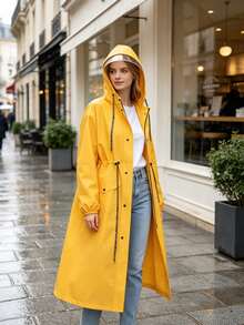 Women's Long Hooded Raincoat Outdoor Windproof Rain - Women's Raincoat - View 9
