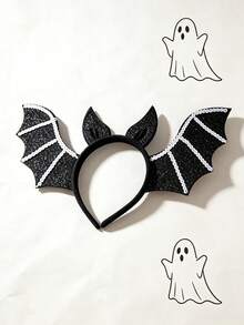 1pc Bat Wing Headband, Halloween Glitter Hair Band, Women Party Costume Hair Accessory - Multicolor - View 3