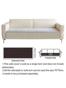 SANMOSPIN 1pc Solid Color Waterproof Sofa Cover, Non-Slip, Pet-Friendly, Simple Style, Non-Sticky, Suitable For Bedroom, Living Room, Office Home Decor, Fits Single, Loveseat, 3-Seater, 4-Seater And Sectional Sofas - Multicolor - View 41