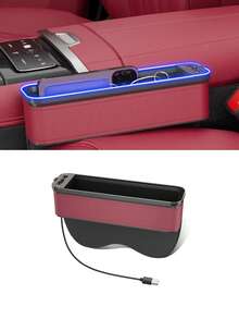XF.Meraki LED Car Seat Gap Filler Storage Box, Center Console Side Storage Box, Women's Car Accessories, Seat Gap Cup Holder RGB Color Changing Storage, Front Seat Gap Filler With USB Charging, Car Accessories - A - View 12