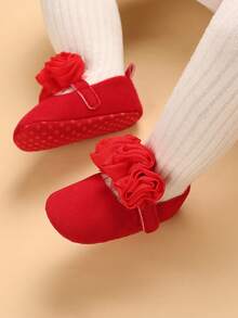 Cute Pink Spring/Autumn Style Bowknot Solid Color Princess Shoes, Infant Casual Shoes For Newborns And Toddlers - Red - View 5