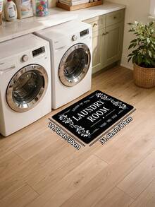 DAJIANG 1pc Modern Laundry Room Mat, Soft Striped Rug, Entryway Carpet, Kitchen Mat, Machine Washable, Anti-Dust Letter Carpet, Home Decor, Holiday Room Decoration - Multicolor - View 12