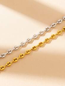 1pc 18K Gold Plated Stainless Steel Bracelet Minimalist Chain Bracelet Hip-Hop Style Bracelet For Woman Daily Wear Music Festivals - Bracelet - View 2