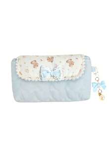 Lace Bow Pencil Case, Large Capacity Stationery Storage Bag With Detachable Pearl Pendant, Sweet Makeup Organizer, Back To School Gift For Teenage Girls - Multicolor - View 13