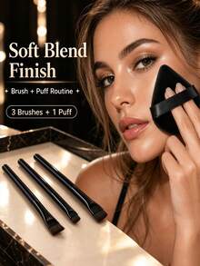 4pcs/1pc Eyebrow And Eyeliner Brush Set - Includes Angled Brush Suitable For Beginners; Equipped With Ultra-Fine Nylon Bristle Eyeshadow Brush And Compact Eyebrow Brush; Suitable For Various Eyeliner Types, Gentle Care For Delicate Eye Skin - Multicolor - View 7