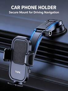 Car Suction Cup Phone Holder, Universal Dashboard & Console Phone Navigation Mount, Extendable Long Arm Multi-Angle Rotating Car Phone Stand, One-Click Clamping Single-Hand Operation Car Phone Fixed Bracket, Stable Suction Base Anti-Shake Car Mount, Suitable For 4-7 Inch Phones, In-Car Navigation Dedicated Phone Support Stand, Adjustable Cantilever Car Phone Holder - Multicolor - View 2