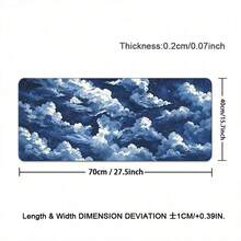 1pc Mouse Pad Dark Blue Cloudy Sky Gaming XL HD New Computer Mousepad XXL Natural Rubber Carpet Soft Mouse Mats, Suitable For School, Home, Gaming, Work, Office And Other Basic Uses - View 13