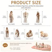 7pcs Classic Christmas Nativity Scene Art Jewelry Set, Durable Resin Material, Suitable For Nursery Decor, Traditional Christmas Gift, Handmade Warm Tone - Multicolor - View 7