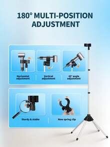 Adjustable 29-59 Inch Hair Dryer Holder Stand With Tripod Base And Universal Clip, 360 Degree Rotating Mount, Perfect For Bathroom Vanity Makeup Room Salon Studio, Lightweight Portable Stands For All Hair Dryer Types And Sizes, Professional Grade Display Holder - Black - View 4
